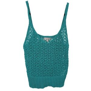 J Crew Open Knit Pointelle Tank Womens XL Indie Boho Coastal Festival Mermaid